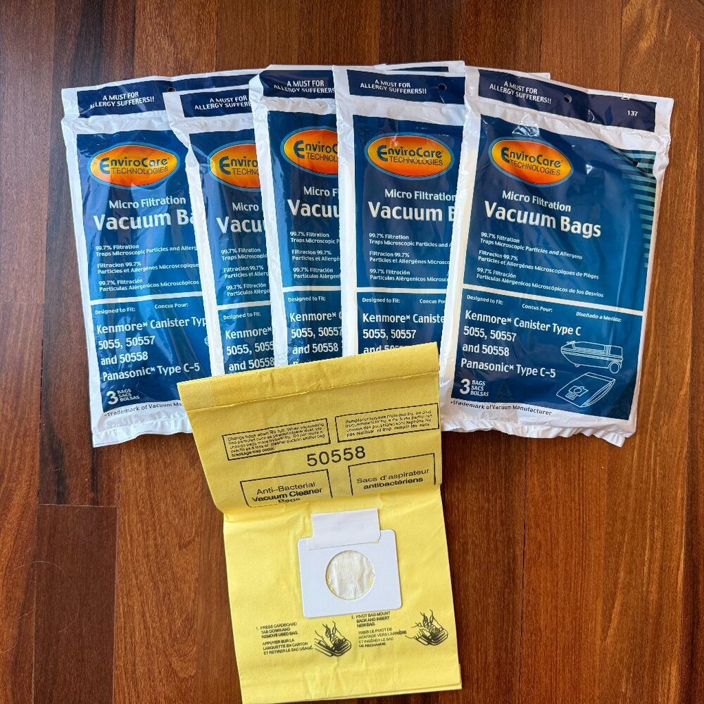NEW 17 Envirocare Technologies Vacuum Bags for Kenmore / Panasonic Type C 5055